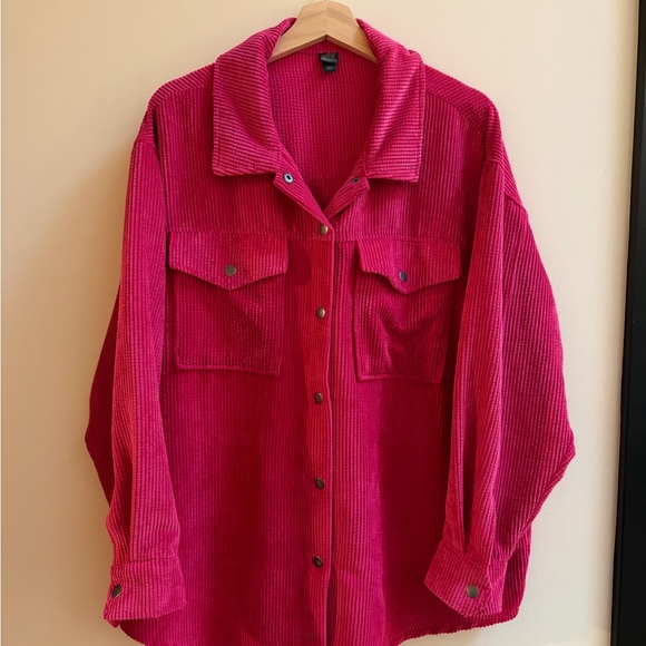 wild fable Jackets & Blazers - WILD FABLE - Women’s Corduroy Jacket - Magenta - XXL